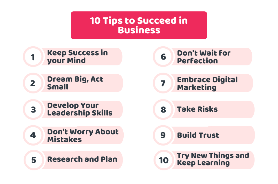 10 tips to Succeed in business